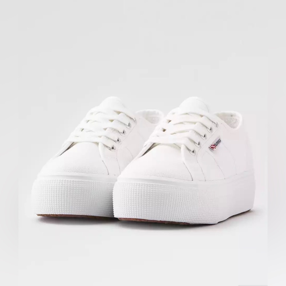 Superga white platform sneakers